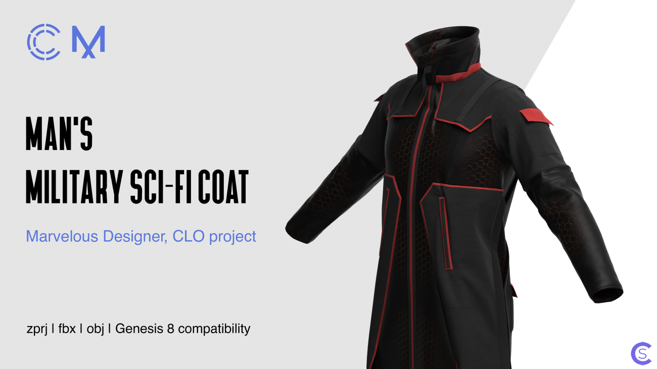 Военное научно-фантастическое пальто | Military Sci-Fi Coat | Marvelous Designer | CLO3D project