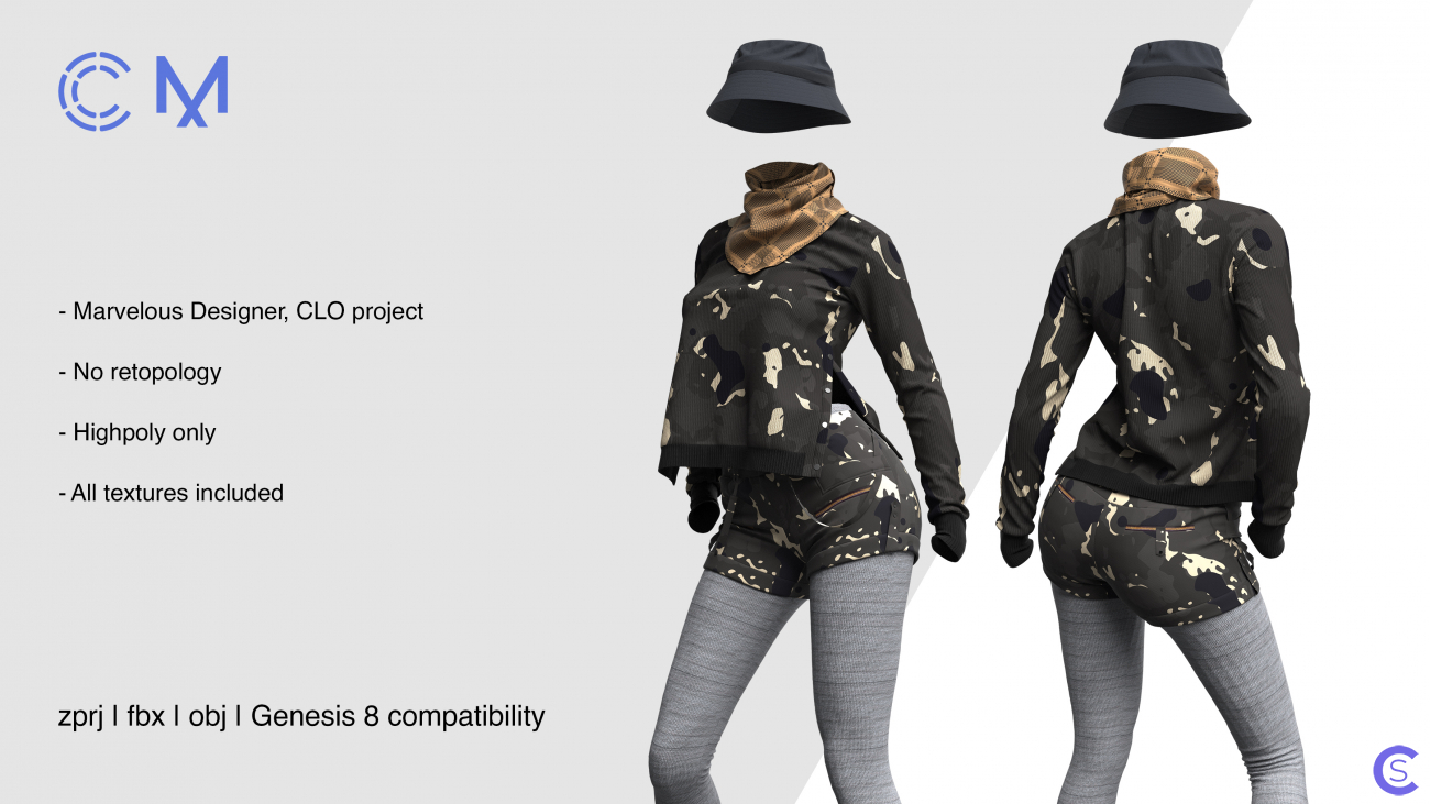 Женский дорожный наряд | Female Travel Outfit | Marvelous Designer | CLO3D project