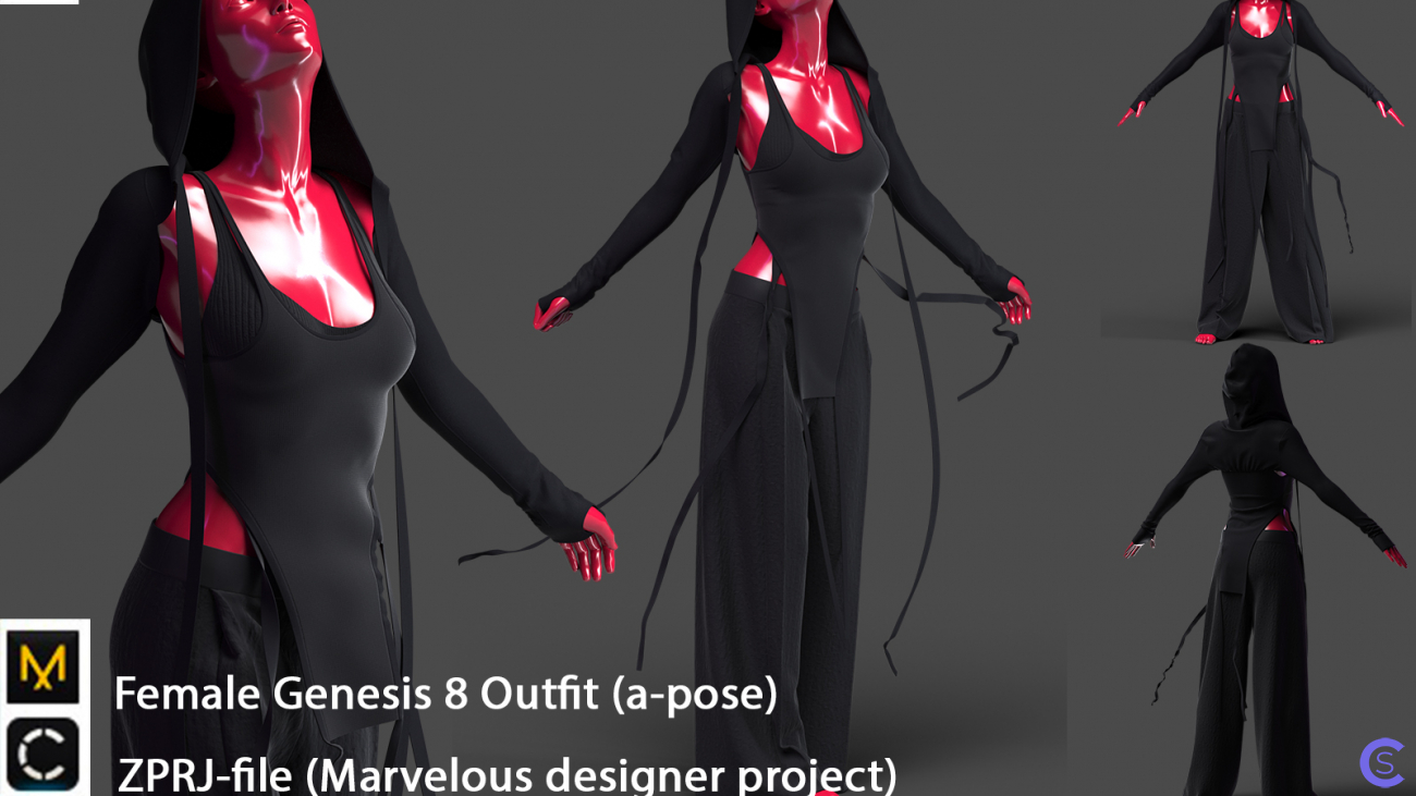 Женкий аутфит / Female genesis 8 outfit / Marvelous designer / CLO3D