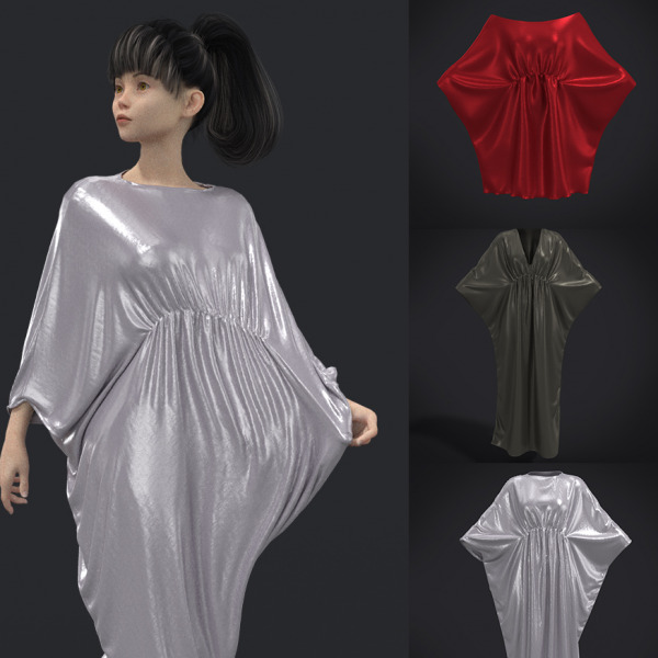 Сет из 3х простых платьев / Set of 3 simple dresses Clo3d High Poly
