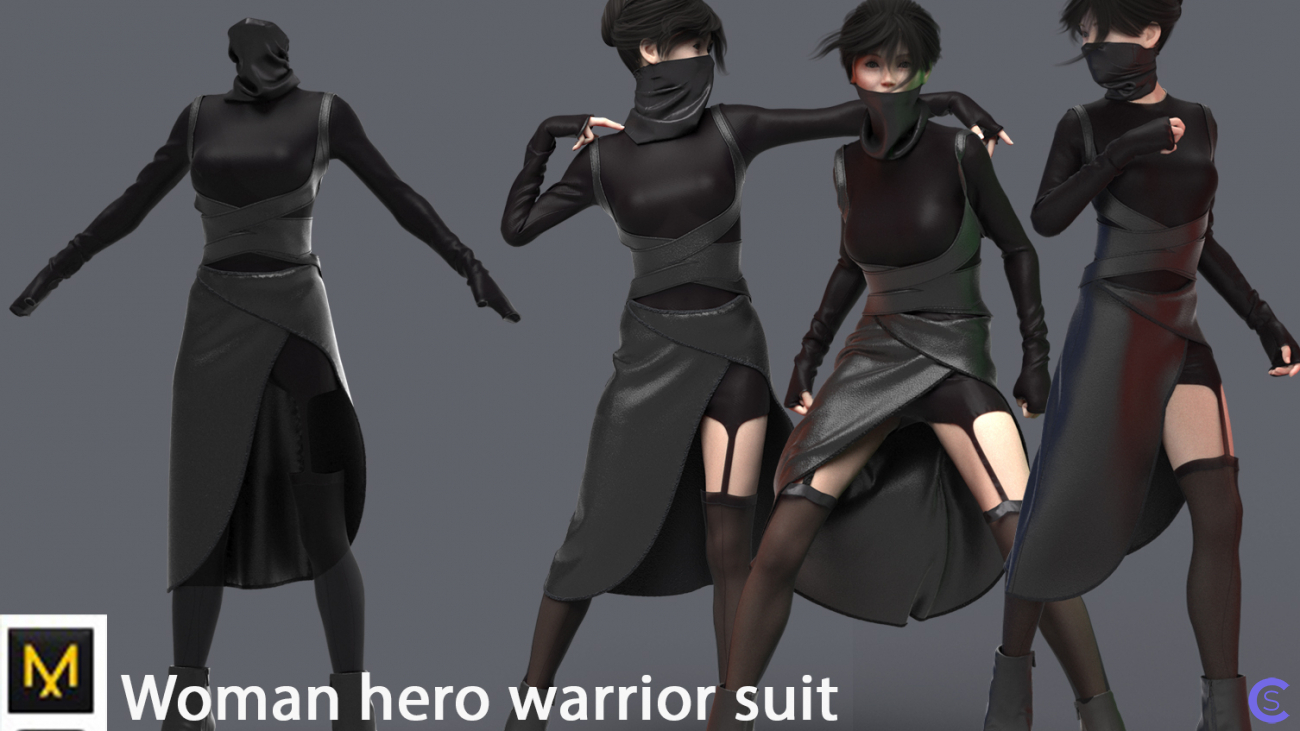 Костюм женщины воина / Woman hero warrior suit / Clo3d / Marvelous designer