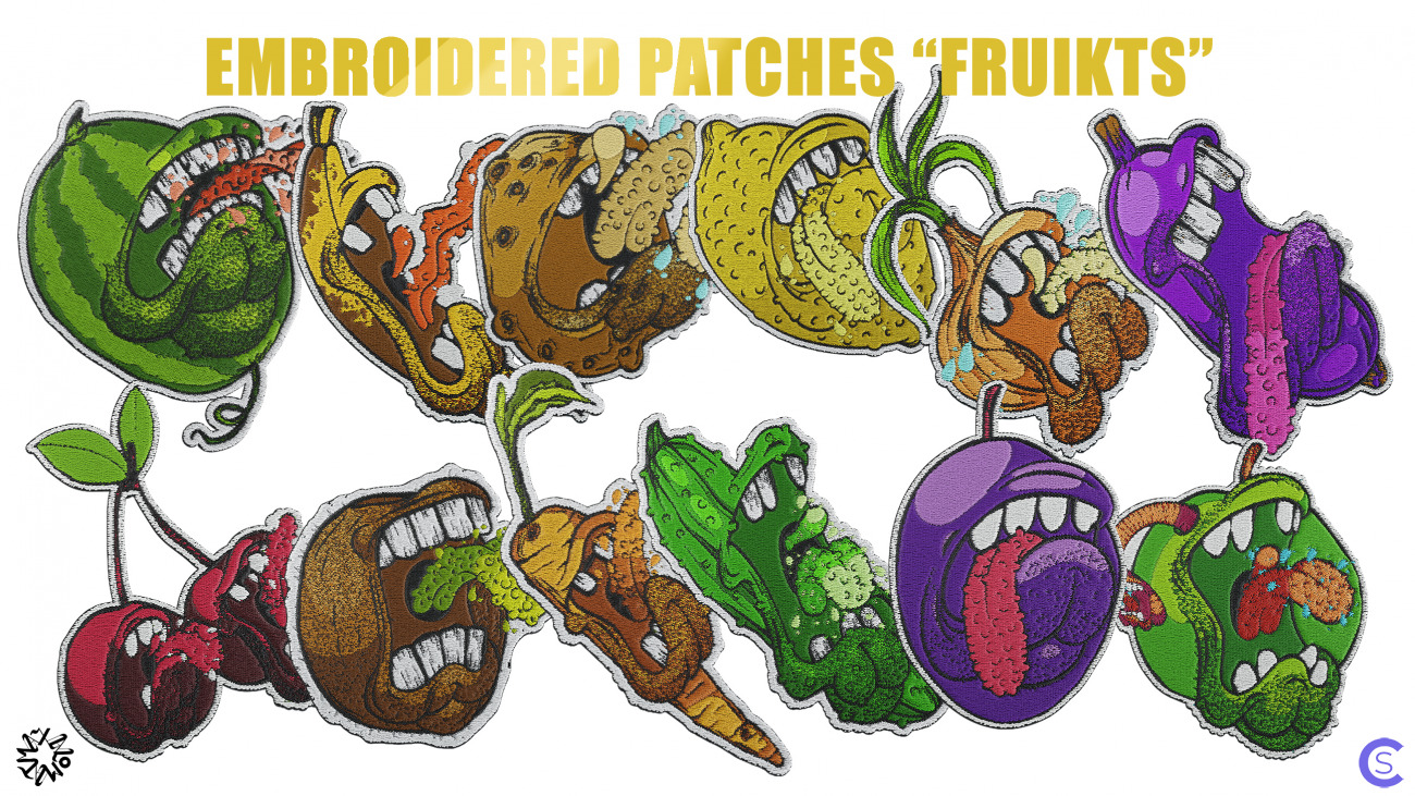 embroidered patches "Fruikts"