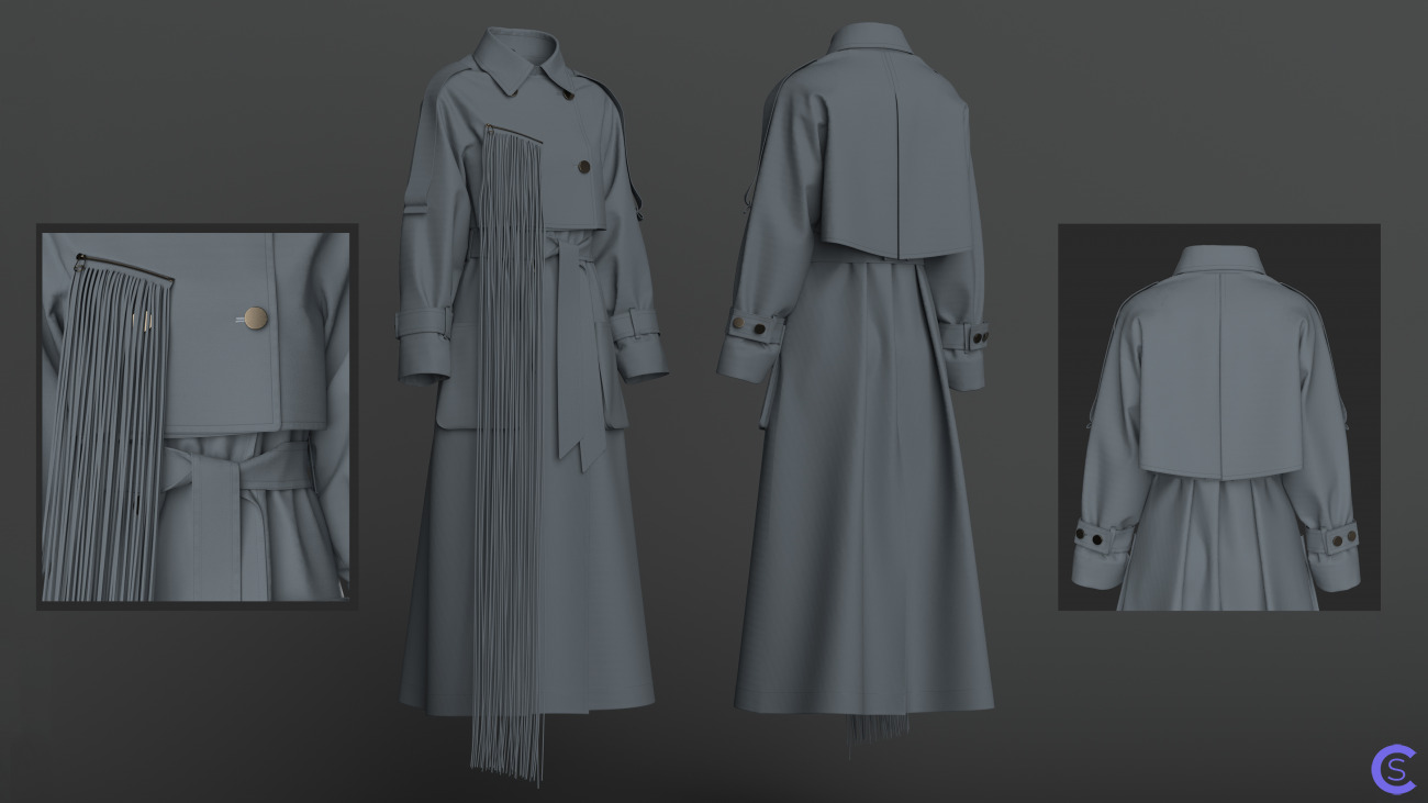 3 in 1: trench coat+dress+jacket
