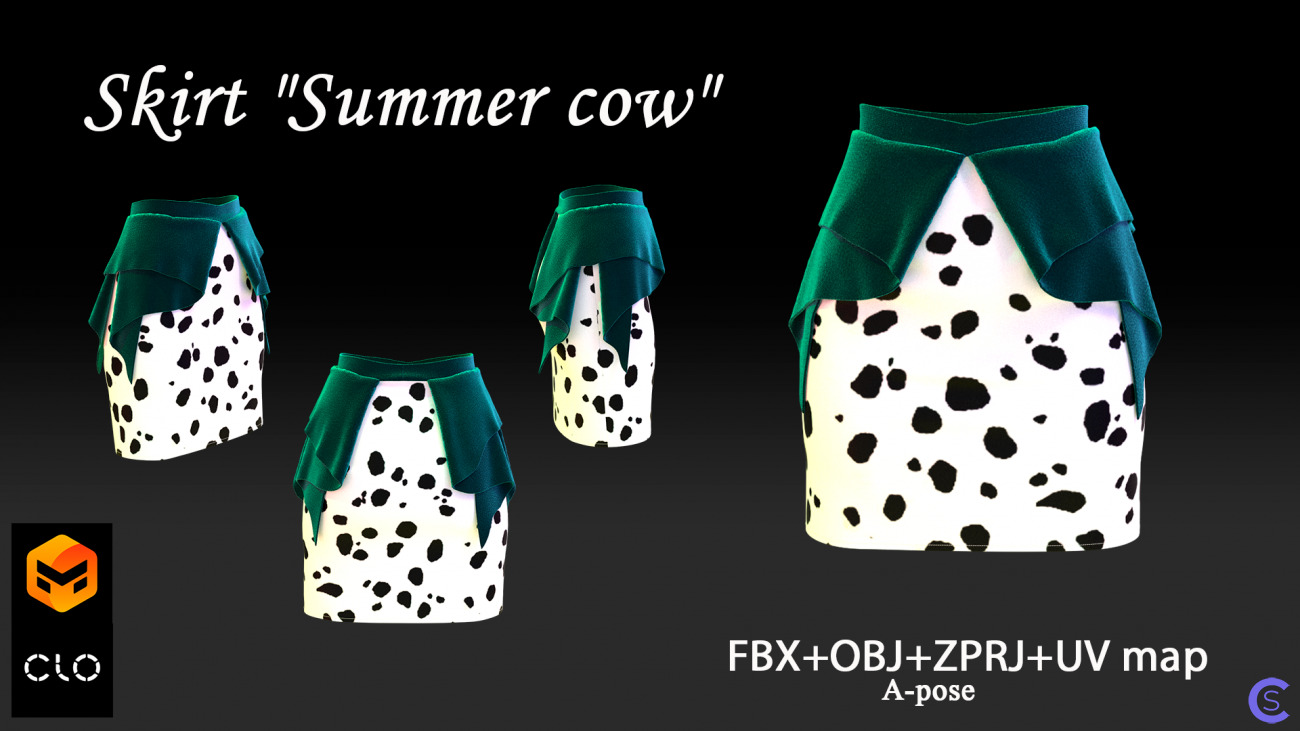 Skirt "Summer cow"