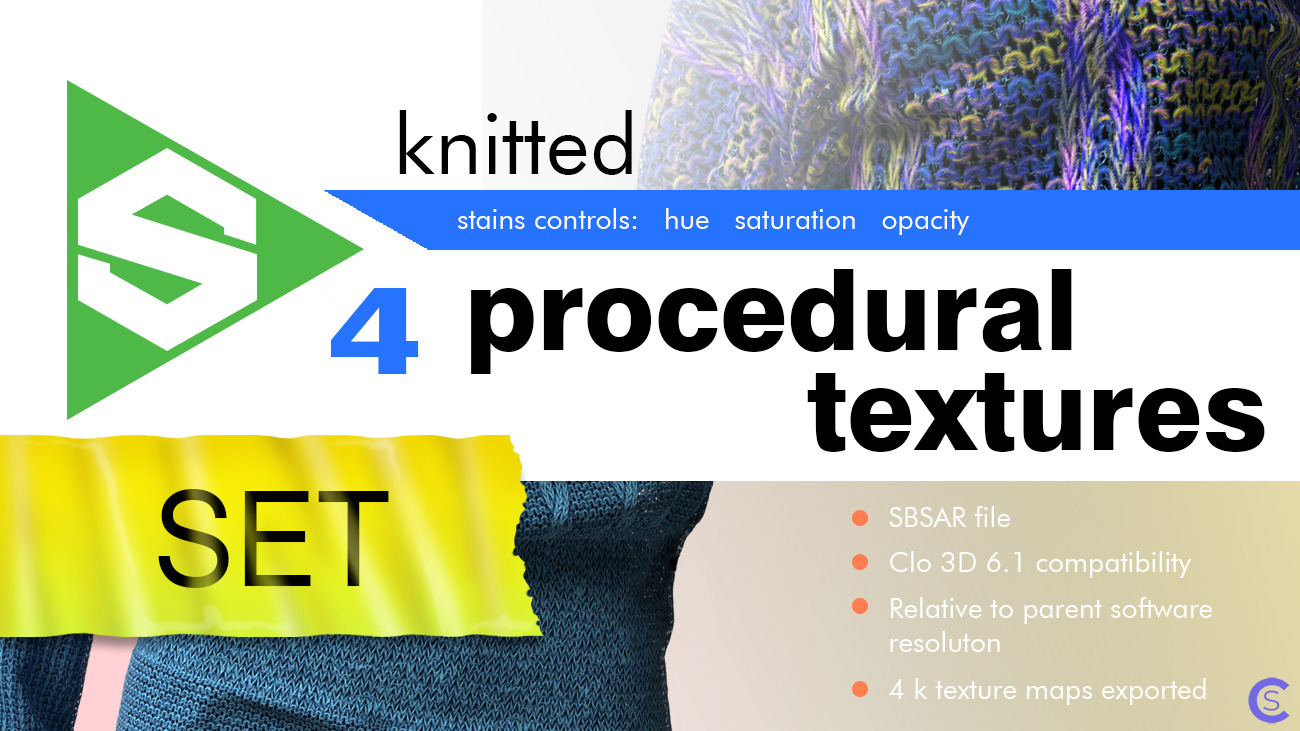 Knitted textures. Substance Designer.