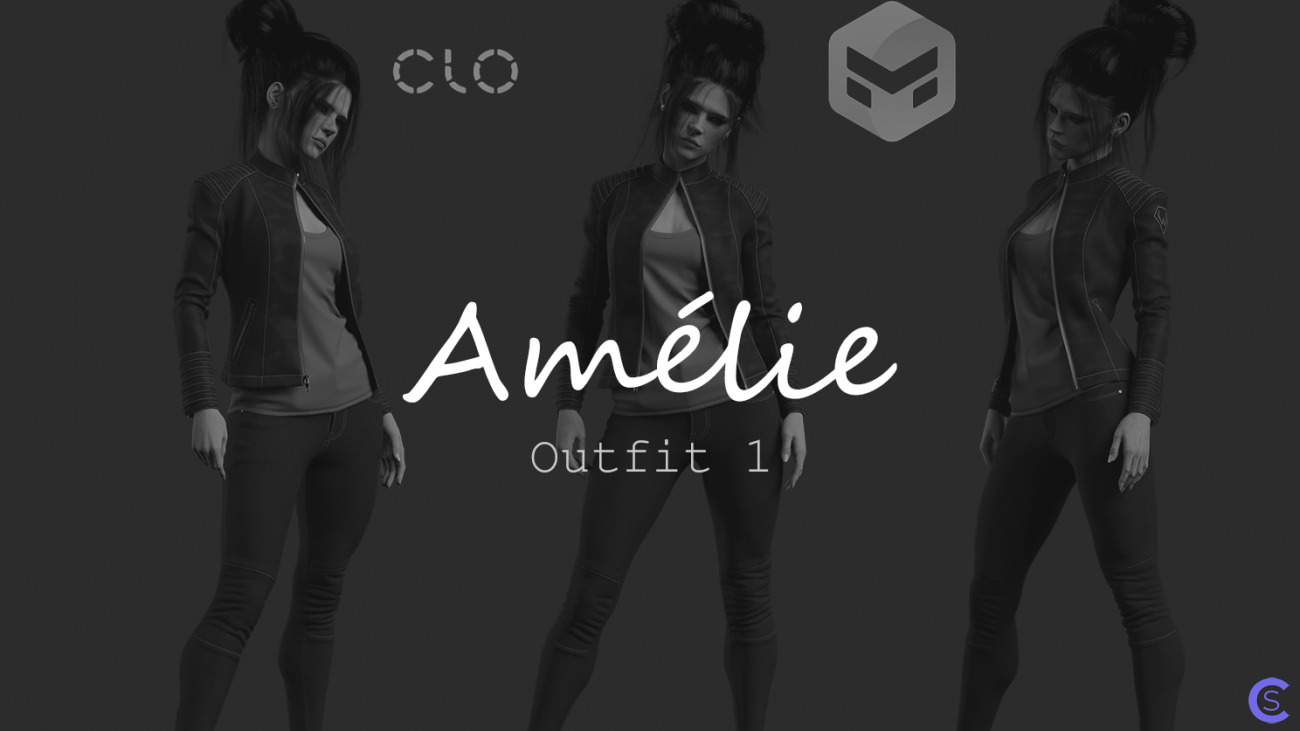 Amélie. Outfit 1. Marvelous Designer project + obj