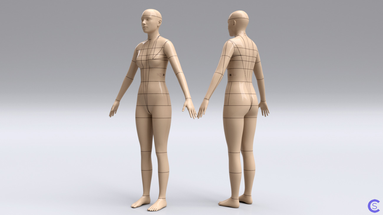 Digital Sewing Mannequins Sise 34-36(EU) Цифровые швейные манекены размер 34-36 Европа
