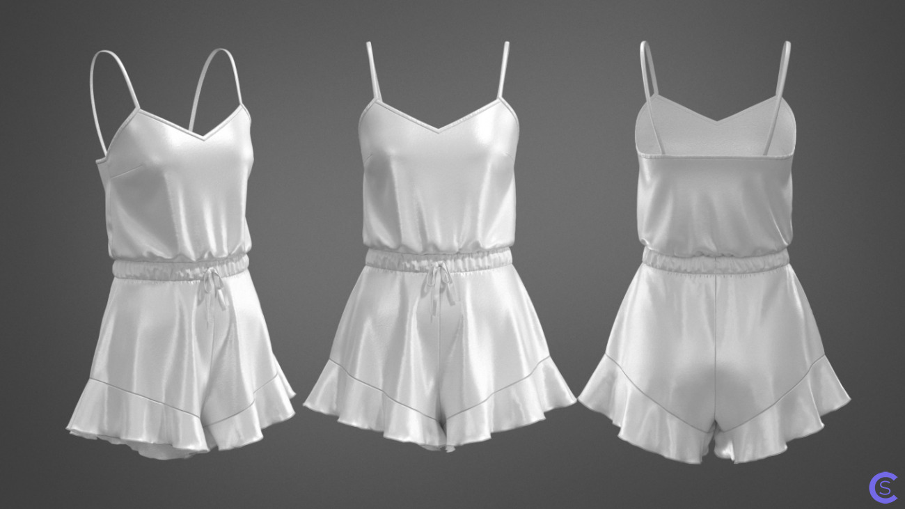 Высокополигональная 3Д модель одежды Сет Одежда для сна