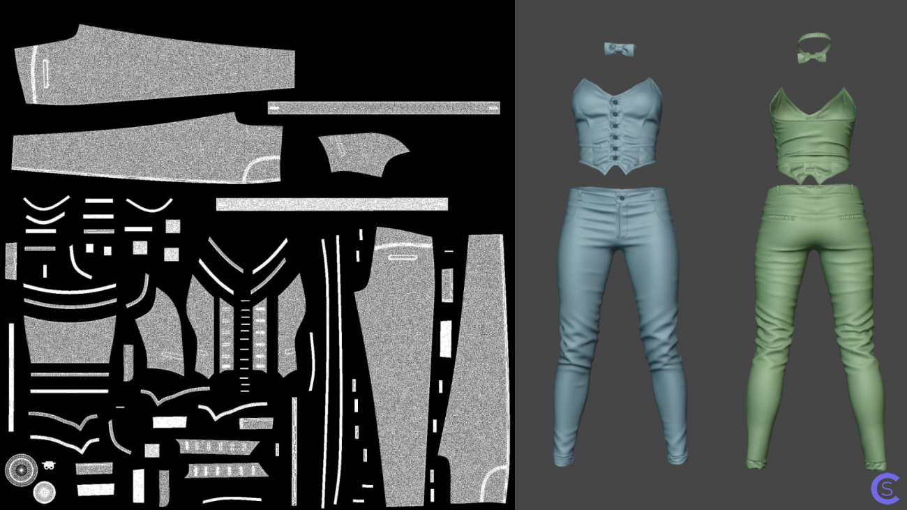 Высокополигональная 3Д модель одежды Кожаный Костюм