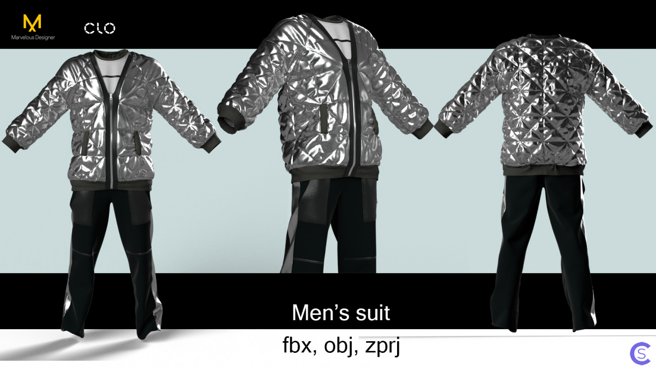 Комплект одежды мужское - брюки, футболка и куртка