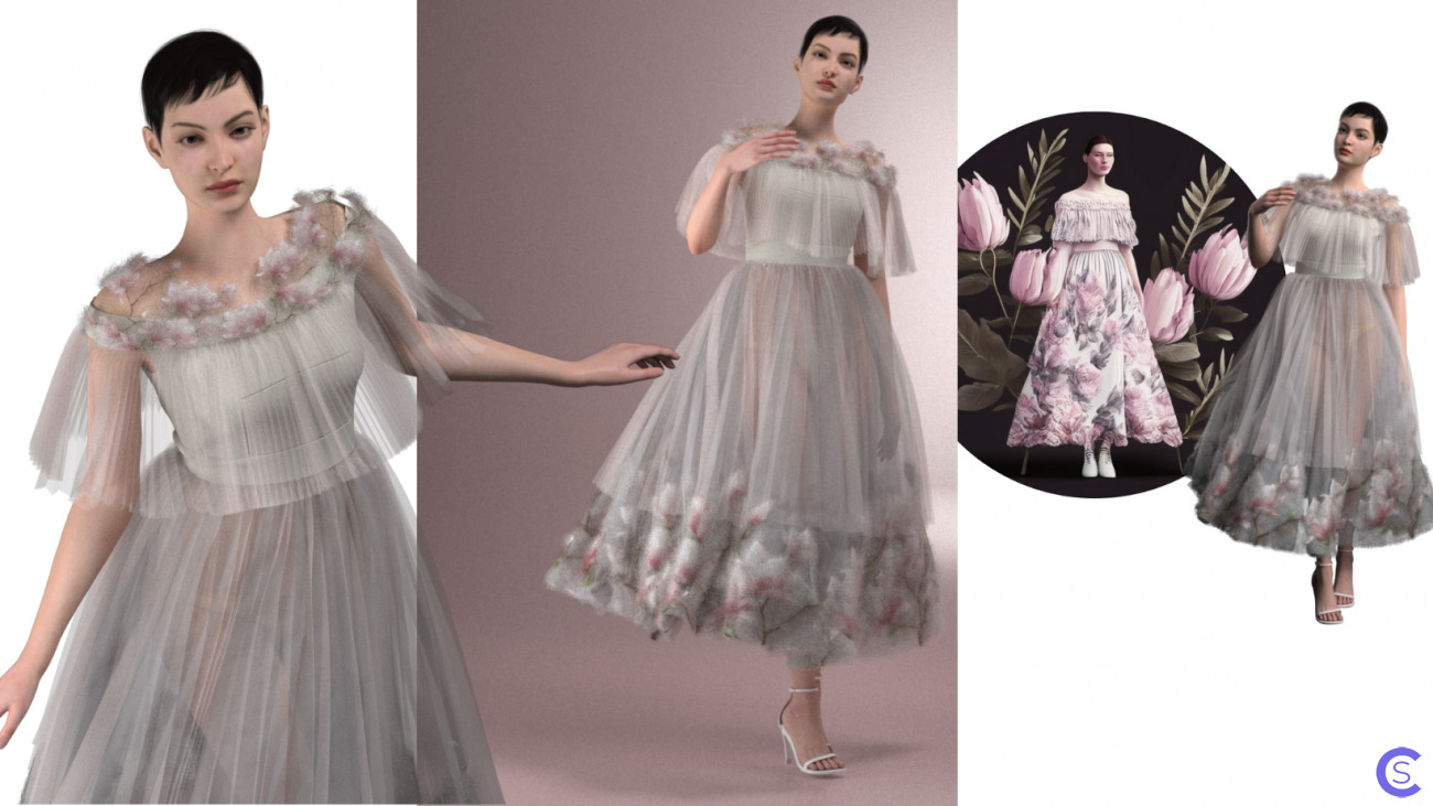 Платье нарядное торжественное из коллекции "Белая магнолия" / Elegant formal dress from the collection "White Magnolia"