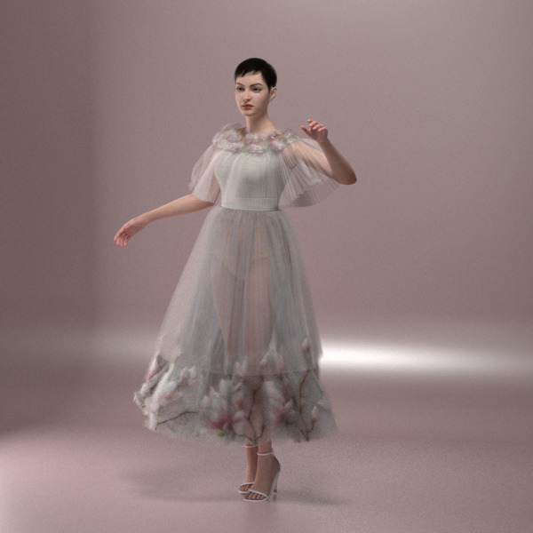 Платье нарядное торжественное из коллекции "Белая магнолия" / Elegant formal dress from the collection "White Magnolia"