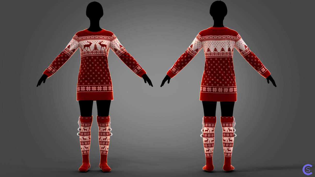 Christmas sweater and wool socks