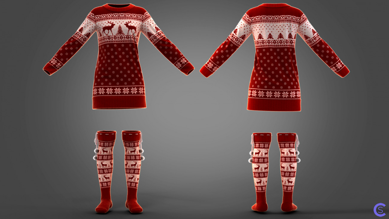 Christmas sweater and wool socks